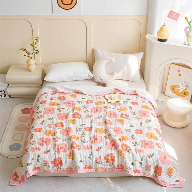 Leichtgewichtige Wendbare Baumwoll-Musselin Erdbeer Quiltdecke