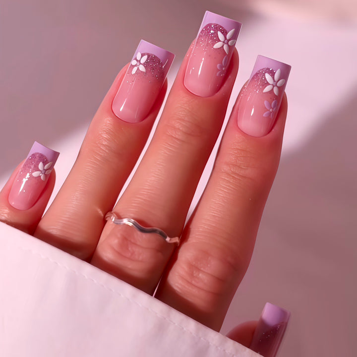 Florale Ombre Press-On Nägel Karnz
