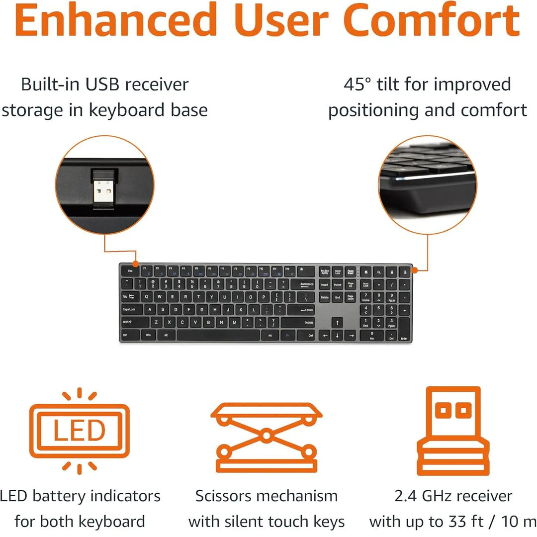 Ergonomisches Kabelloses Tastatur- und Maus-Set Karnz