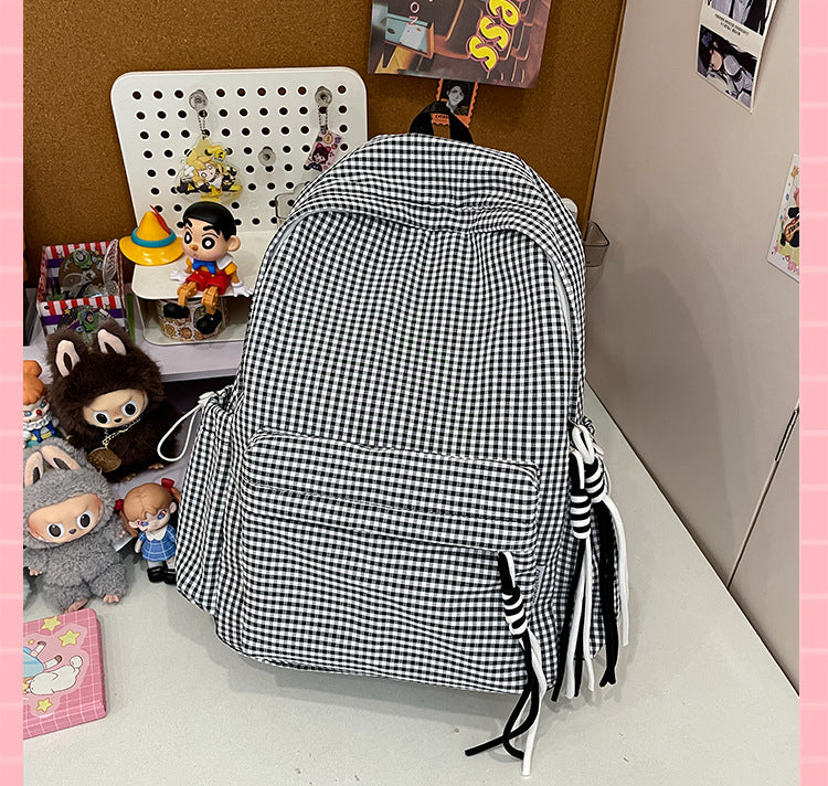 Charmanter karierten Muster Rucksack