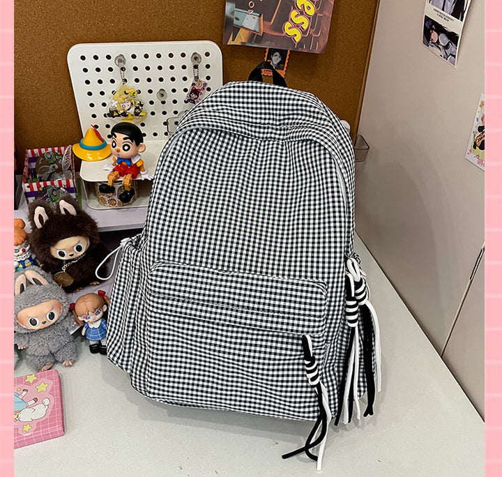 Charmanter karierten Muster Rucksack