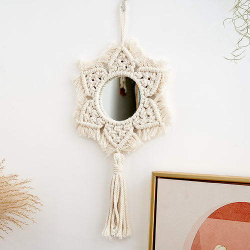 Makramee Sternförmiger Wandspiegel Karnz