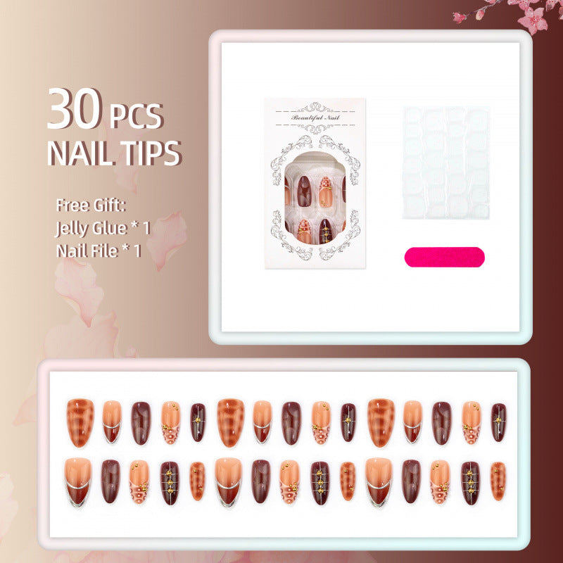 Künstlerisches Glossy Press-On Nagelset