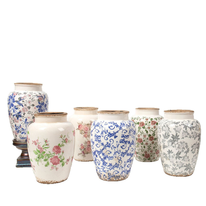 Florale Keramik Vase mit kunstvollem Design Karnz