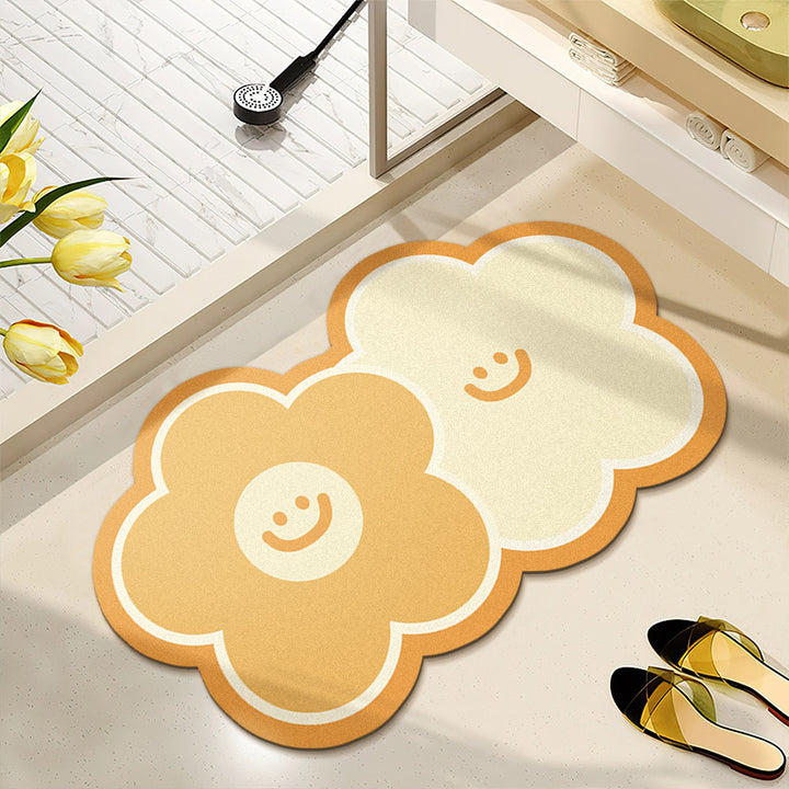 Blumenmuster wasserabsorbierender Badteppich