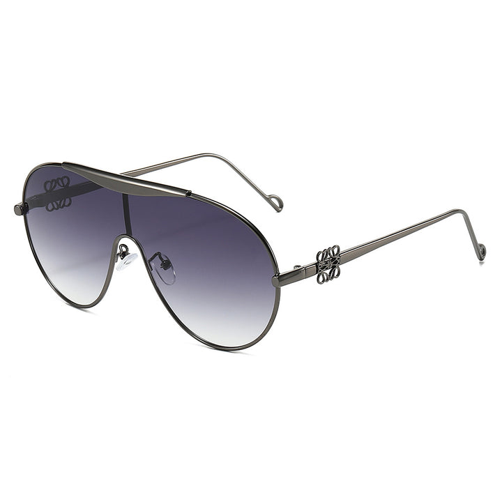 Übergroße Aviator-Sonnenbrille mit Farbverlauf-Gläsern Karnz