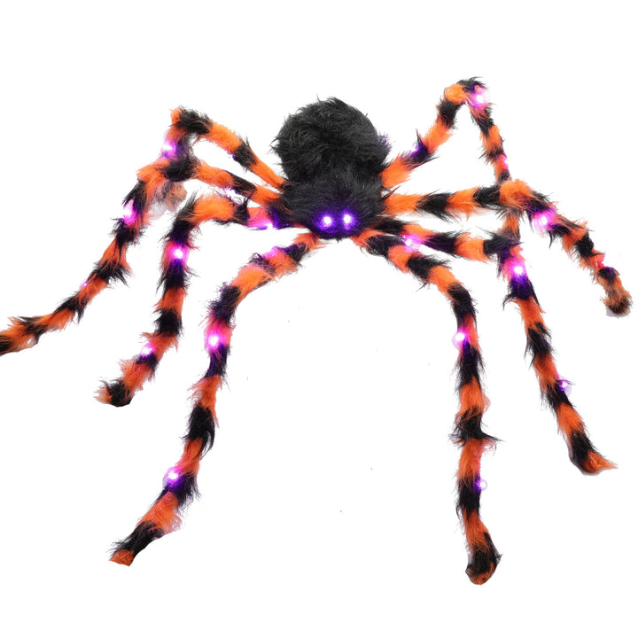 Gruselige Halloween Spinnen Dekoration mit LED-Beleuchtung