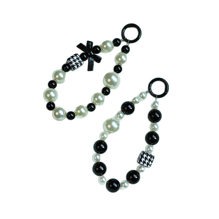 Elegante Perlen- und schwarze Perlen-Charm-Armband Karnz