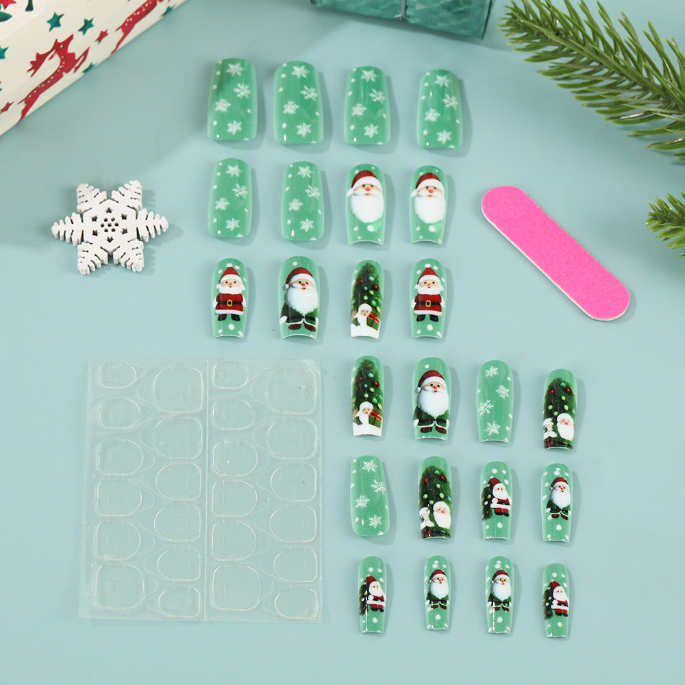 Glitzernde Kunstnägel im festlichen Weihnachtsdesign Karnz