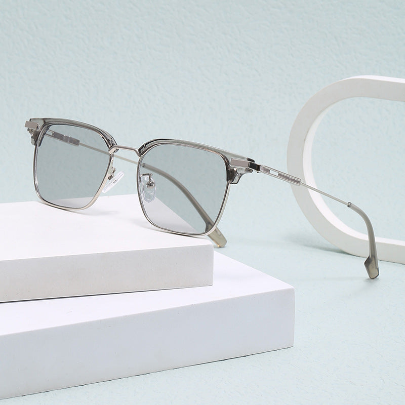 Damen quadratische Sonnenbrille mit leichtem Metallrahmen und breiten Bügeln Karnz