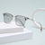 Damen quadratische Sonnenbrille mit leichtem Metallrahmen und breiten Bügeln Karnz