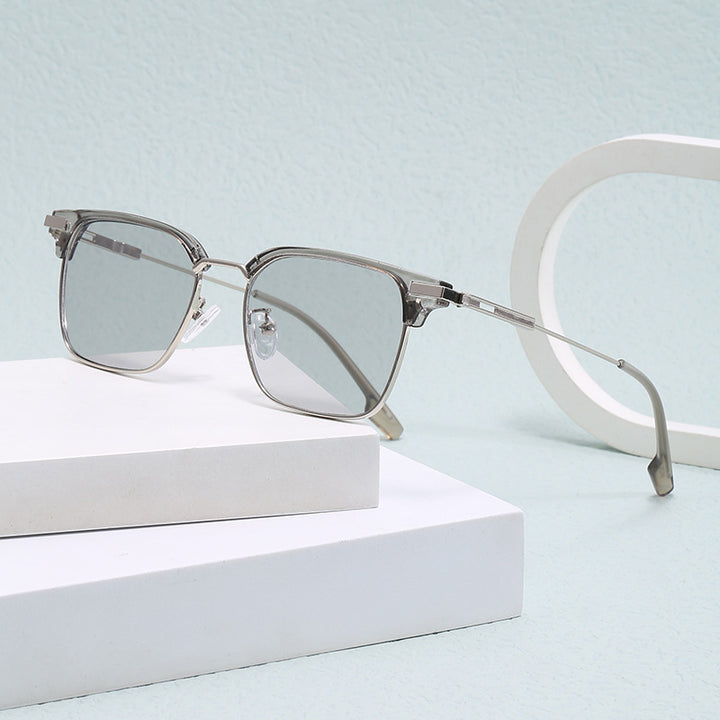 Damen quadratische Sonnenbrille mit leichtem Metallrahmen und breiten Bügeln Karnz