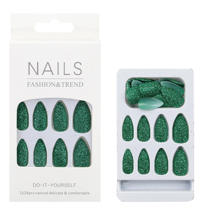 Glitzernde mandelförmige Press-On Nagelspitzen Karnz