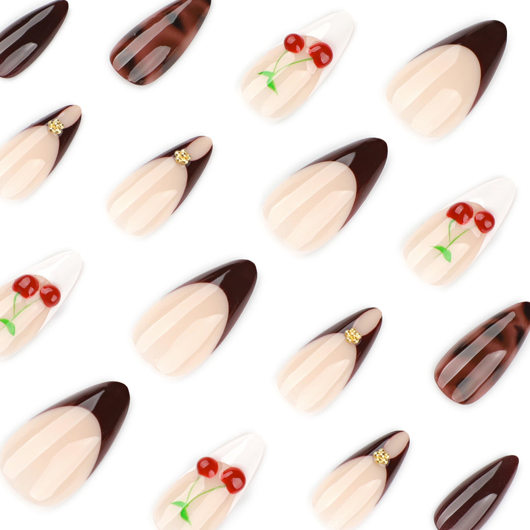 Künstliche Nagelkunst mit kirschblüten Design Karnz