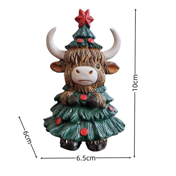 Weihnachtsdeko Figur im Hochlandrind-Design Karnz