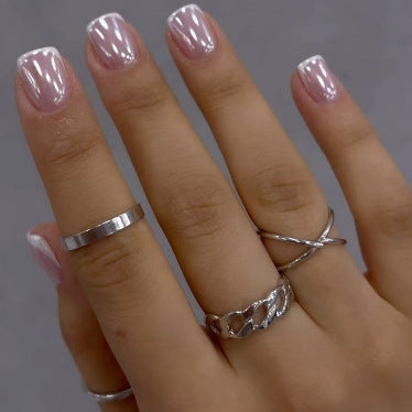 Elegantes Silberring-Set Karnz