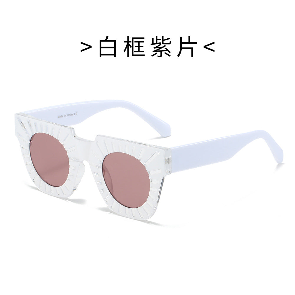 Damen Modische Sonnenbrille mit kreativem geometrischem Rahmen Karnz