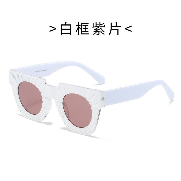 Damen Modische Sonnenbrille mit kreativem geometrischem Rahmen Karnz