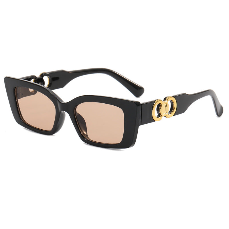 Damen modische quadratische Sonnenbrille mit glamourösen Akzenten Karnz
