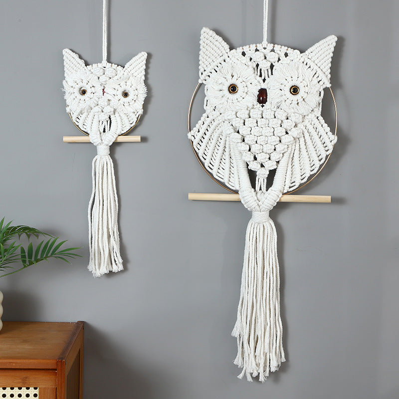 Macrame Eule Wandbehang Karnz