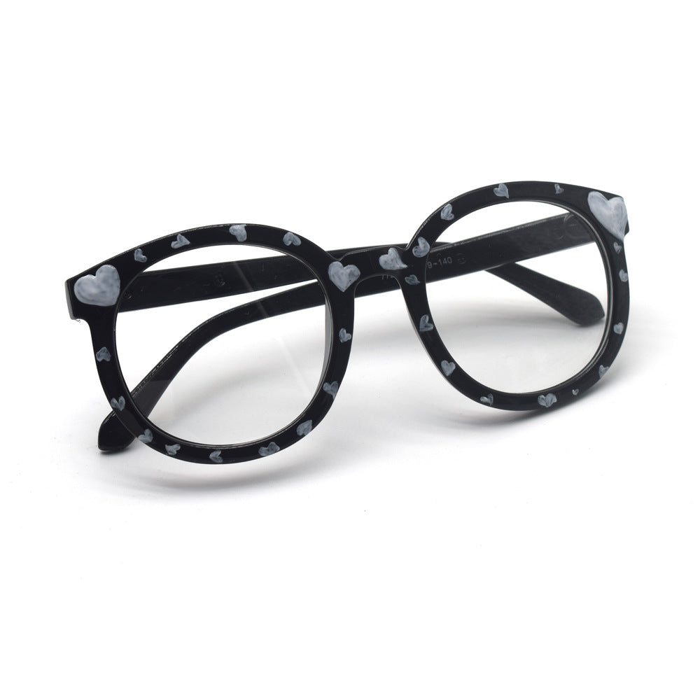 Trendige herzbedruckte Katzenaugenbrille Karnz