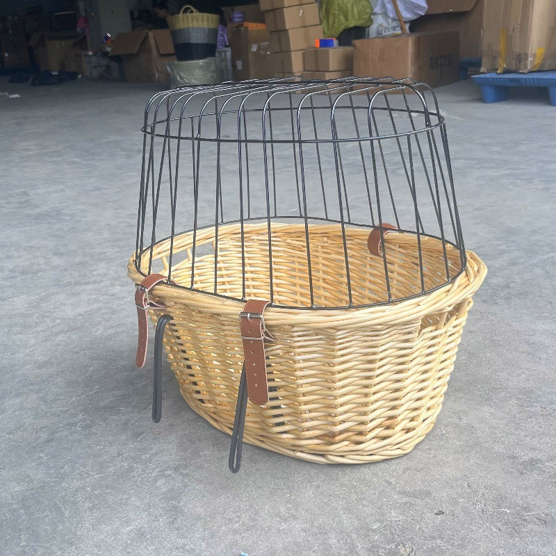 gewebter Rattan-Fahrrad-Vorderrkorb mit Schnellverschluss-Befestigungssystem Karnz