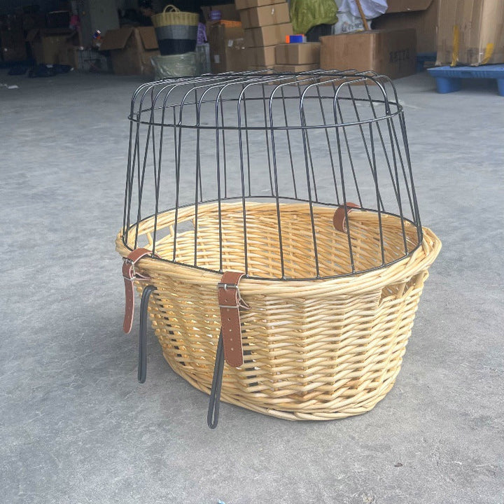 gewebter Rattan-Fahrrad-Vorderrkorb mit Schnellverschluss-Befestigungssystem Karnz