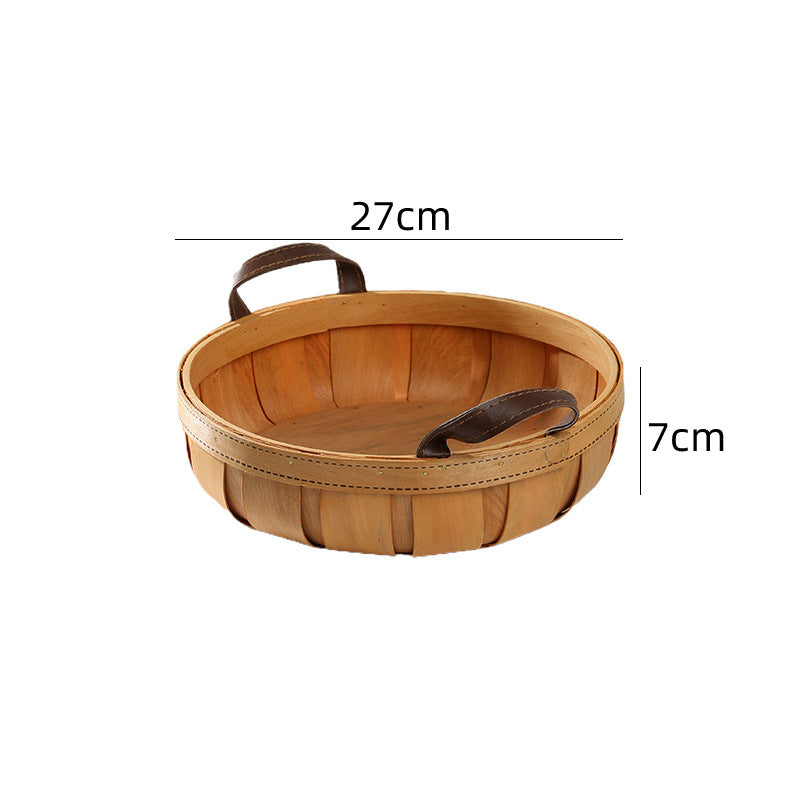 Unisex Handgefertigter Korb mit Ledergriffen Karnz
