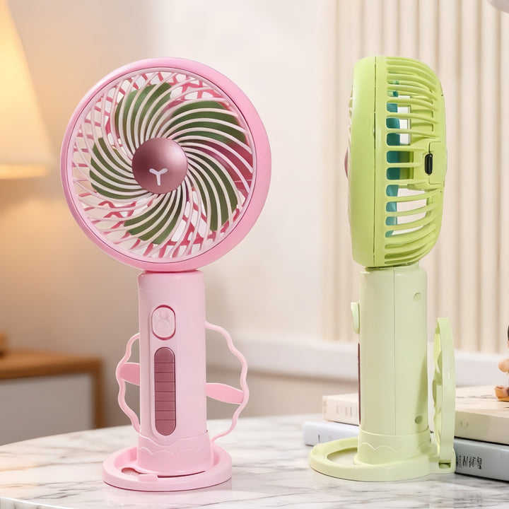 Damen Tragbarer Handventilator mit flexibler Neigungsverstellung und stufenloser Geschwindigkeitsregelung Karnz
