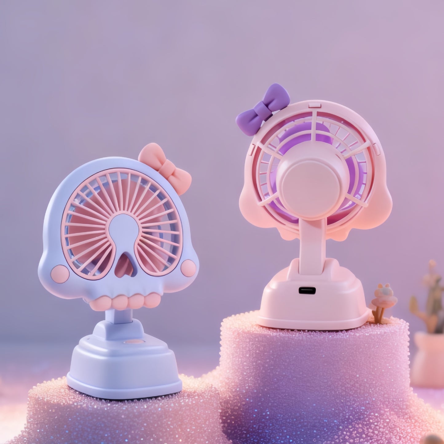 Damen Tragbarer Handventilator im einzigartigen Schädel-Design Karnz