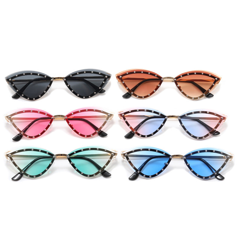 Damen Cat-Eye Sonnenbrille mit Glitzer-Details Karnz