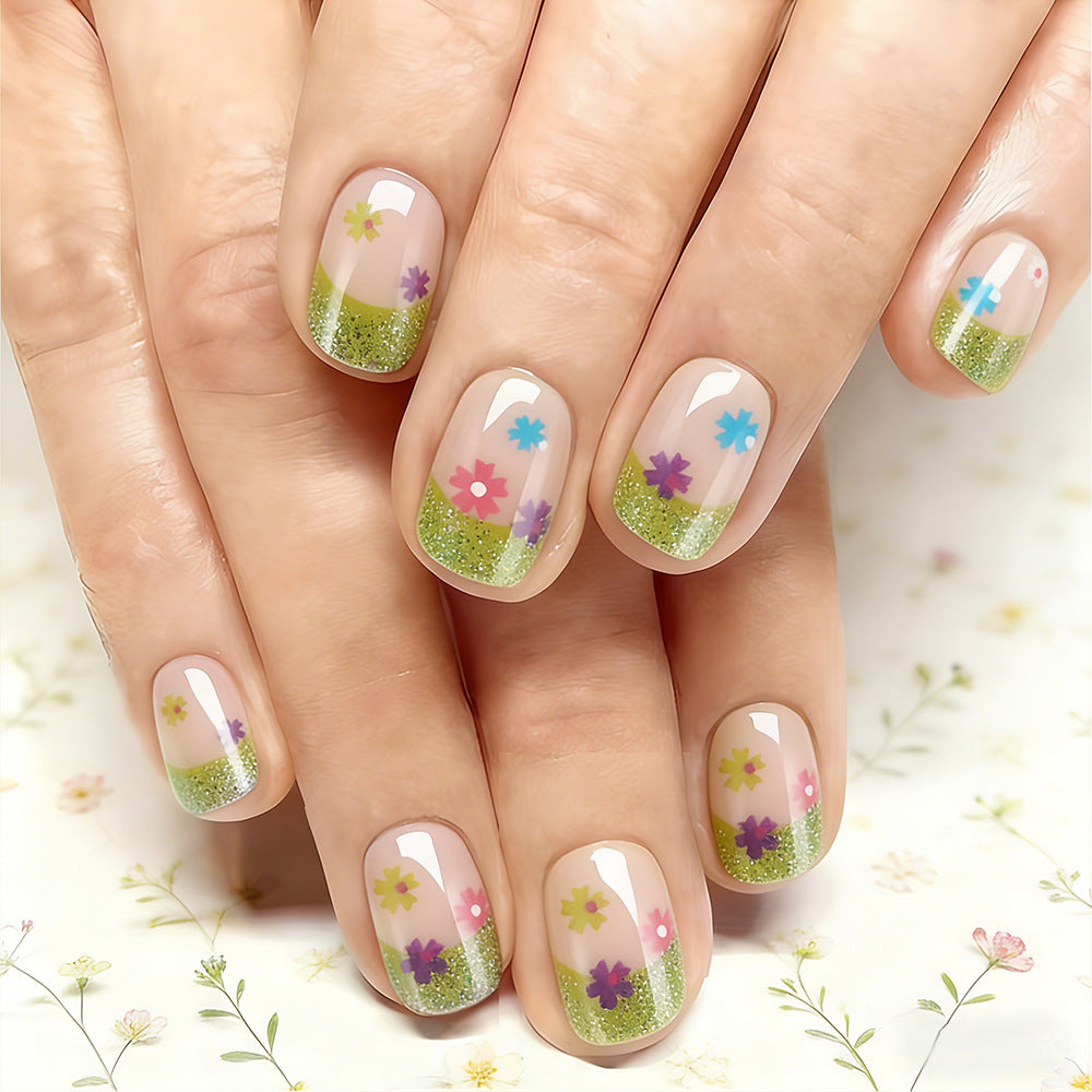 Floral Glitter Tipp Nagelkunst Design Karnz