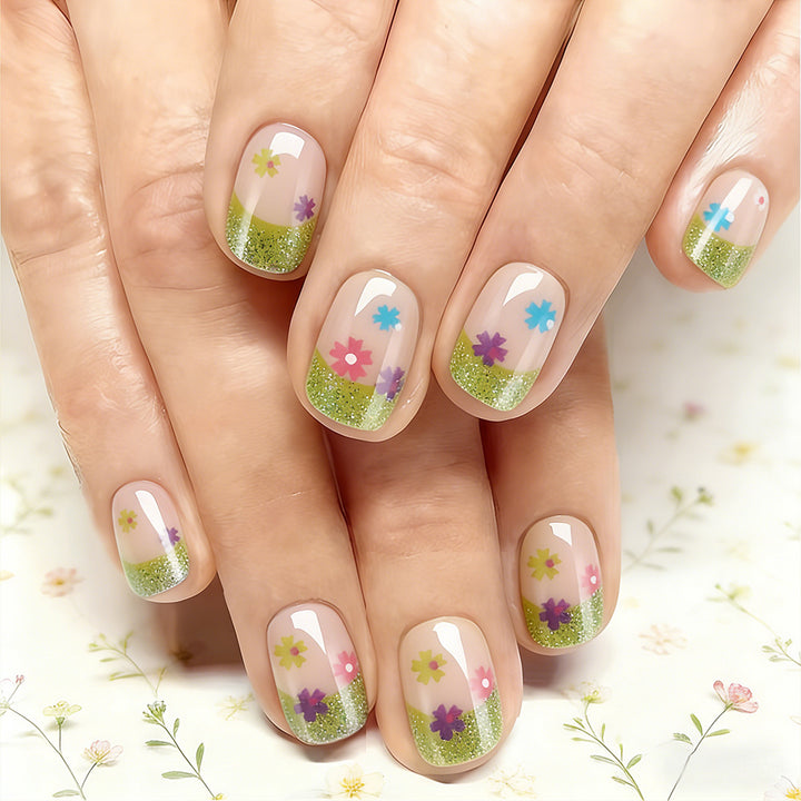 Floral Glitter Tipp Nagelkunst Design Karnz