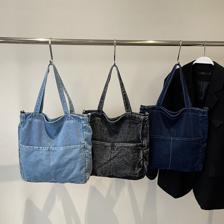 Premium Denim Schultertasche Karnz