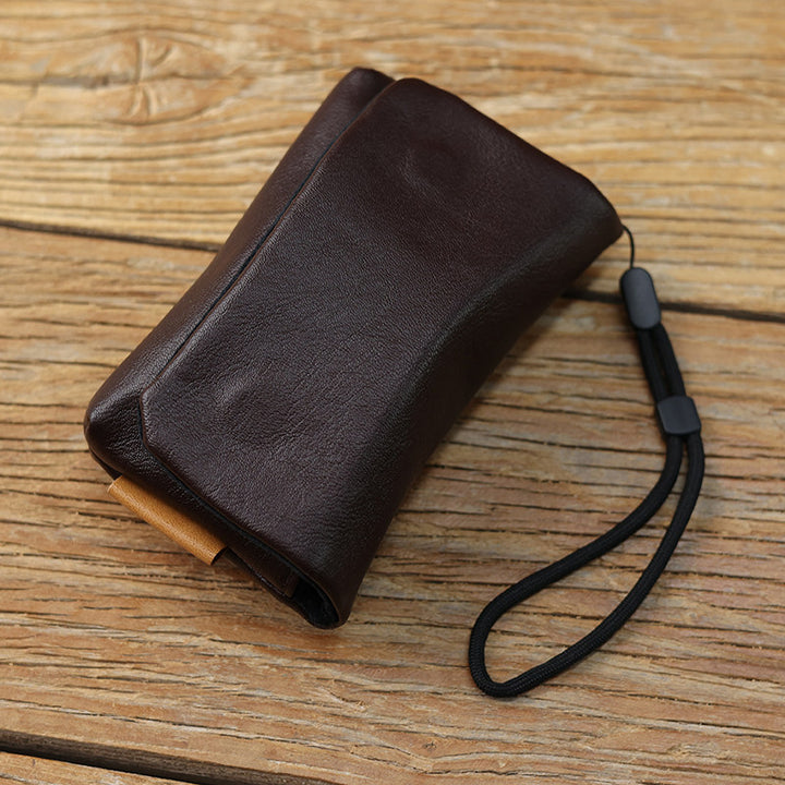 Premium Leder Reißverschluss Tasche