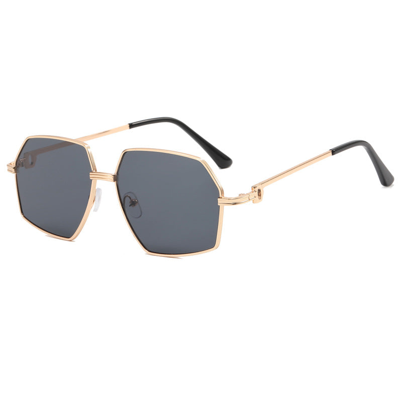 Damen Stylish geometrische Sonnenbrille mit edlem Metallrahmen Karnz