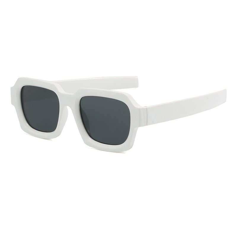 Damen modische stilvolle quadratische Sonnenbrille mit kontrastierendem Rahmen Karnz