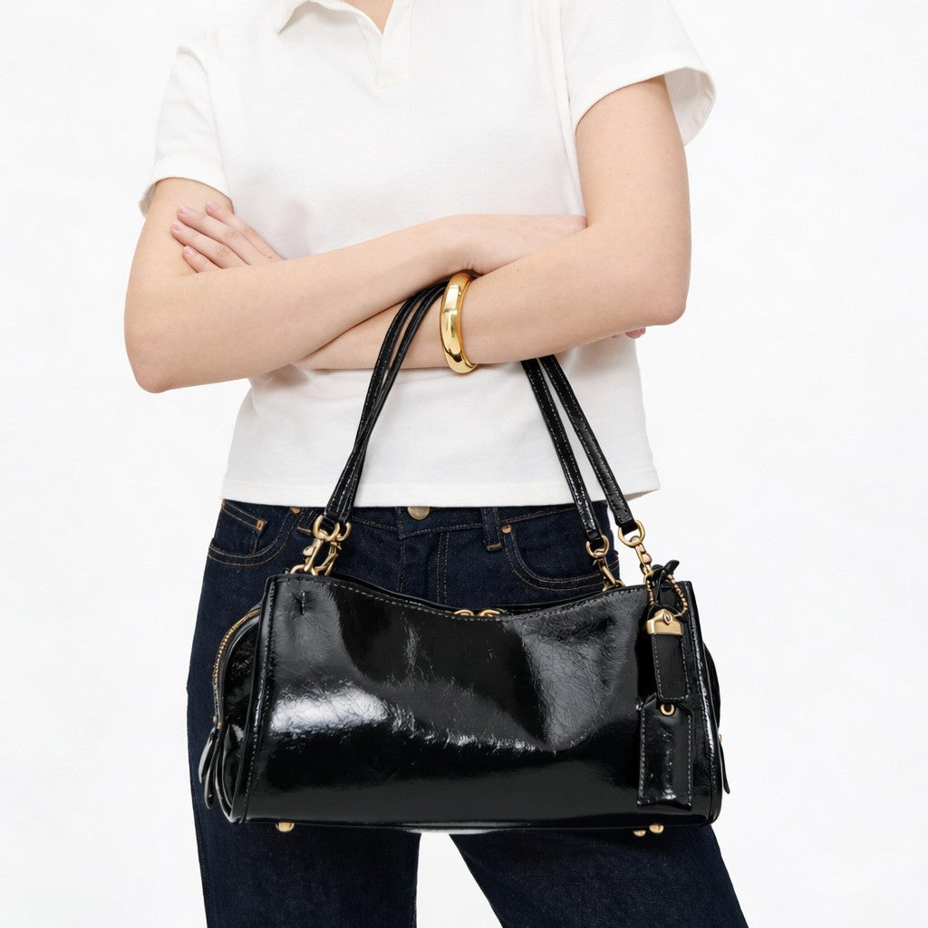 Elegante Leder Schultertasche
