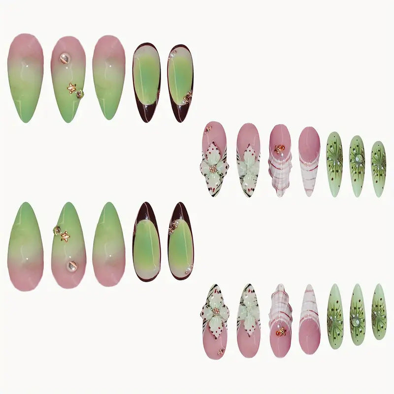Dekorative 3D Schmetterling-Themen Press-On Nagelkunst Karnz