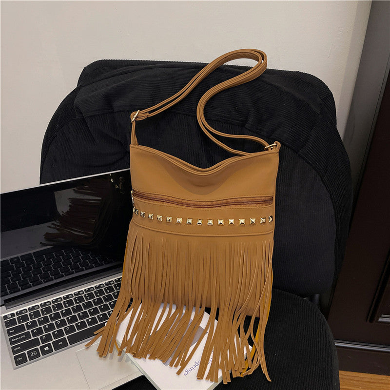 Stylische Fransen Crossbody Tasche Karnz