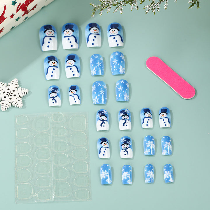 Kunstnägel mit winterlichem Schneemann-Design Karnz