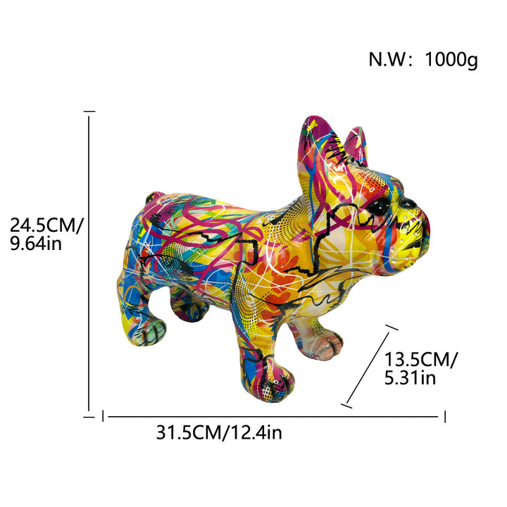 Kreative Bulldoggen Skulptur mit Kopfhörern Karnz