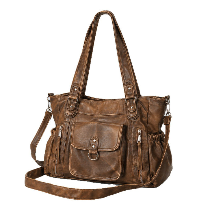 Geräumige Multifunktions-Leder-Handtasche