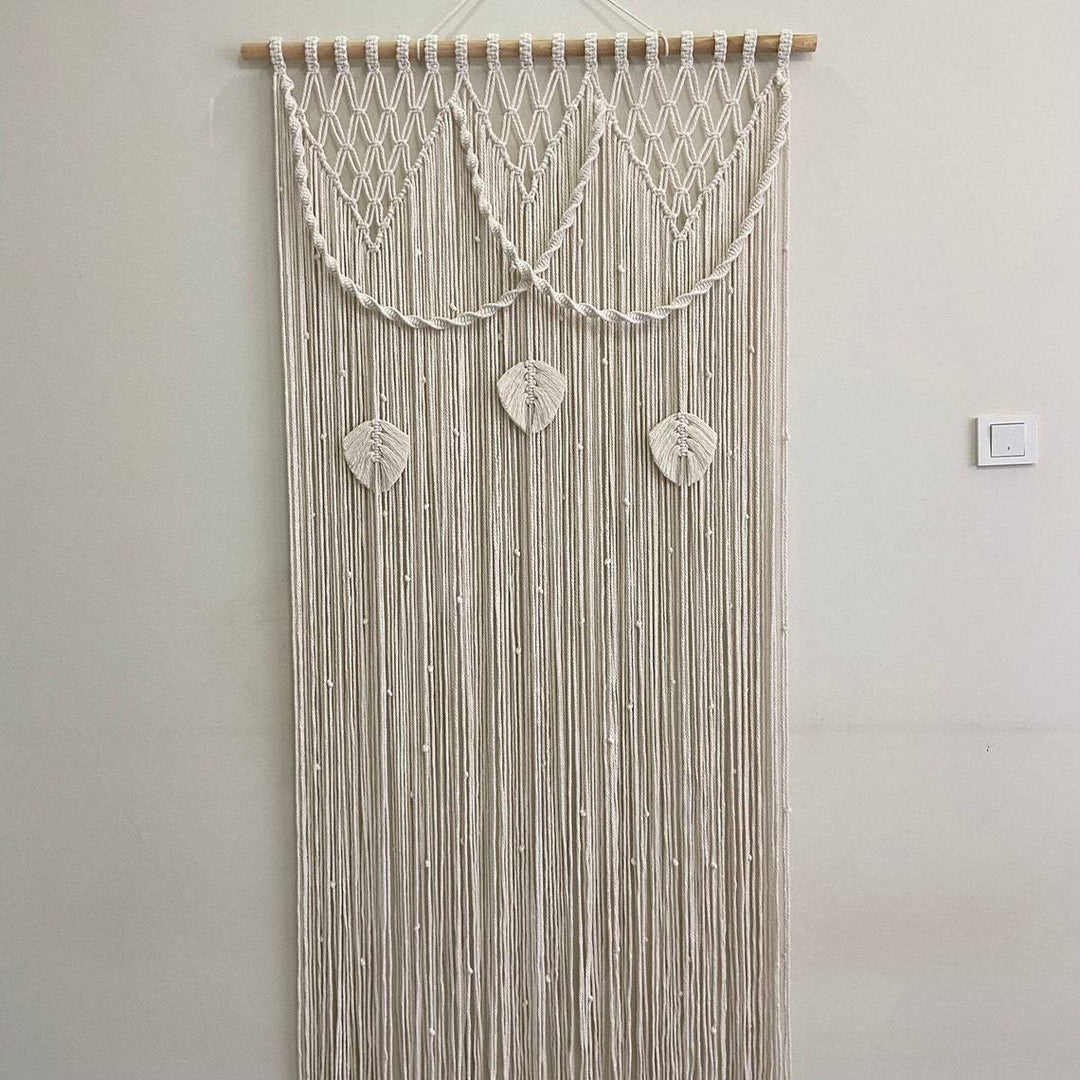 Macrame Blattmotiv Wandbehang Karnz