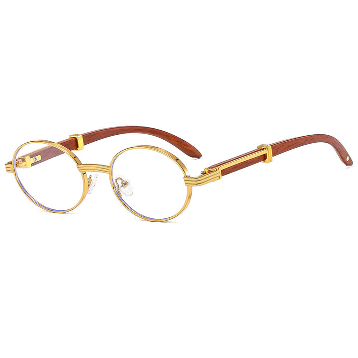 Vintage-inspirierte runde Sonnenbrille mit luxuriösen goldenen Akzenten Karnz