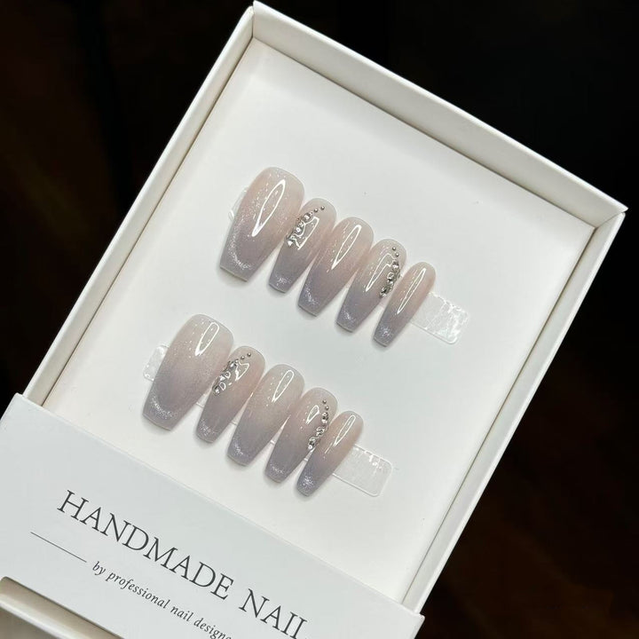 Handgemachtes elegantes Ombre Press-On-Nägel-Set