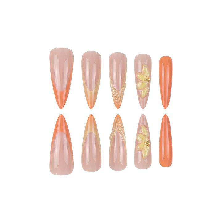 Elegante Blumen Stiletto Nägel Karnz