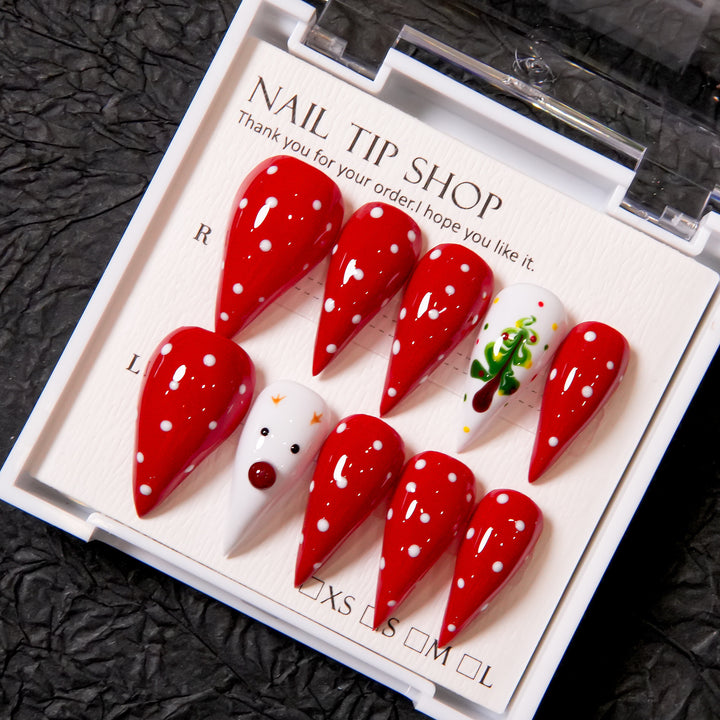 Festive Stiletto Press-On-Nagelset