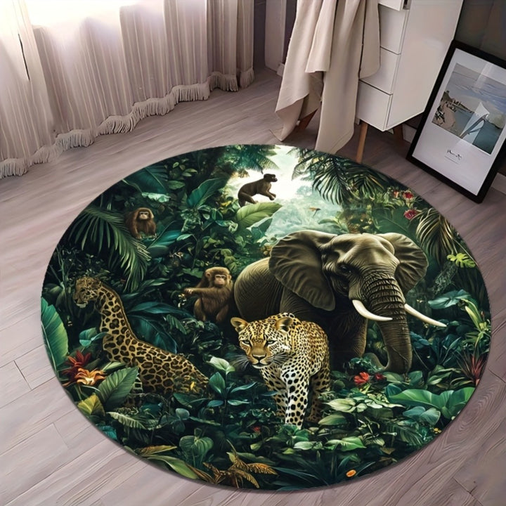 Runder Natur-inspirierter Teppich