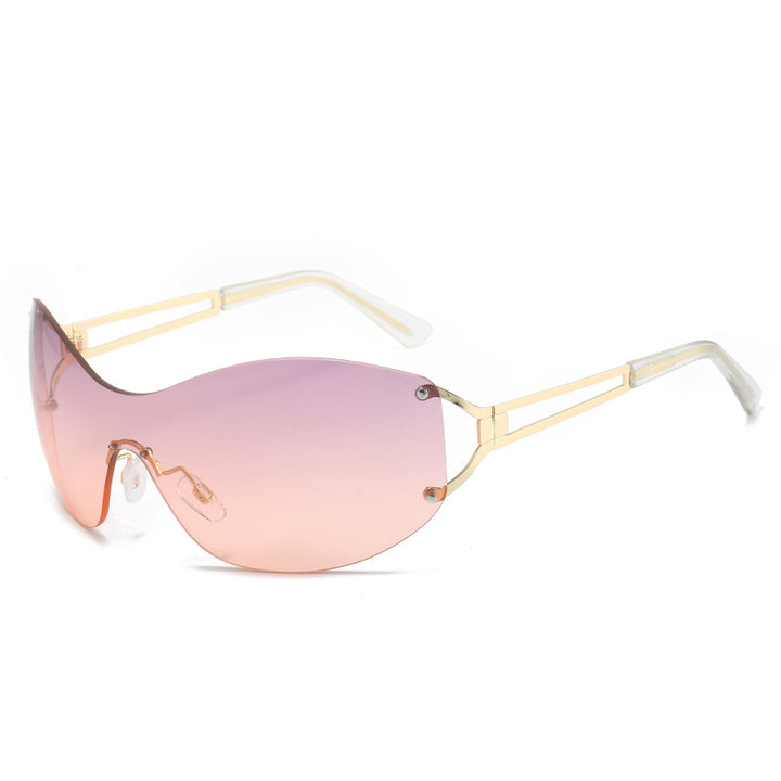 Futuristische Ultra-Wrap Sonnenbrille mit metallischen Akzenten Karnz